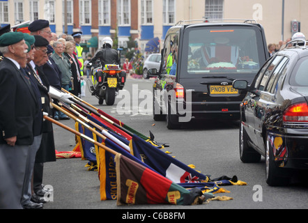 UK, königliche Marine James Wright 42 Commando erhält eine vollen militärische Beerdigung in Weymouth, Dorset. Stockfoto