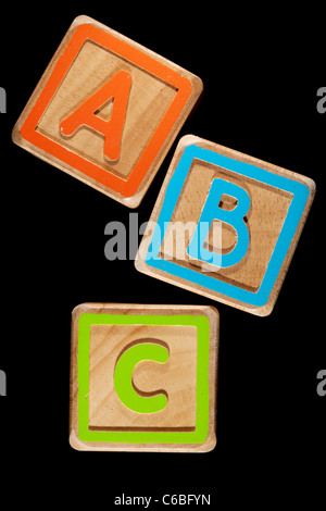 Childrens Buchstaben-Blöcke Stockfoto
