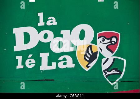 Wandbild Werbung Dodo Bier in Saint-Gilles-Les-Bains, Reunion Stockfoto