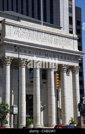 Bank of Montreal Gebäude an der Kreuzung der Portage Avenue und main Street downtown Winnipeg Manitoba Kanada Stockfoto