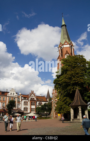 Monte Cassino Straße und St.-Georgs Kirche, Sopot Pommern Polen Stockfoto