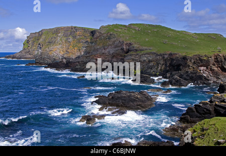 Klippen am Faraid Head, jenseits Balnakeil Bay, Durness, North Coast Sutherland, Schottisches Hochland, Schottland Stockfoto