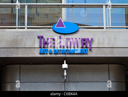 Zeichen im Lowry Theatre in Salford Quays Komplex in der Nähe von Manchester, England Stockfoto