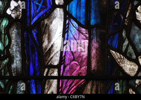 Befleckte Glas Detail, St. James die Grote Kerk, Birstall, Leicestershire, England, UK Stockfoto