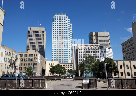 Skyline der Innenstadt an der Börse und finanziellen Bezirk Winnipeg Manitoba Kanada Stockfoto