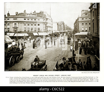 Oxford Street und Oxford Circus, London, 1897 viktorianischen Foto Blick nach Osten über was bisherige Regent Circus. Stockfoto