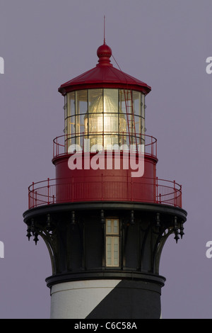 St. Augustine Lighthouse mit Leuchtfeuer entzündet Stockfoto