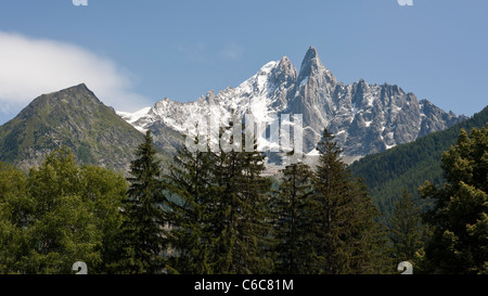 Aiguille du Dru in Chamonix, Frankreich Stockfoto