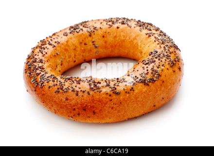 Bagels mit Mohn isoliert auf weißem Hintergrund Stockfoto