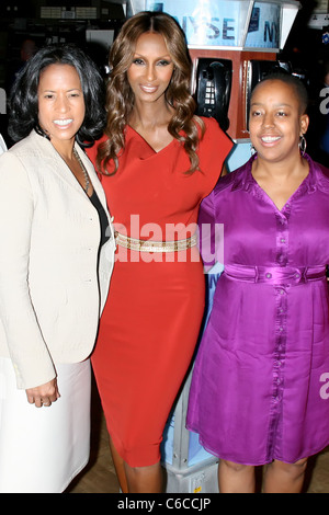 Michelle Ebanks, Iman und Lesley Pinckney Essenz Magazin feiert ihr 40-jähriges Jubiläum an der NYSE Closing Bell New York Stockfoto