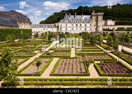 Chateau de Villandry, Indre et Loire, Frankreich, Europa Stockfoto