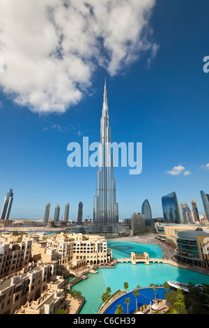 Das Burj Khalifa, abgeschlossen im Jahr 2010 die höchsten künstlichen Bauwerk der Welt, Dubai, Vereinigte Arabische Emirate Stockfoto