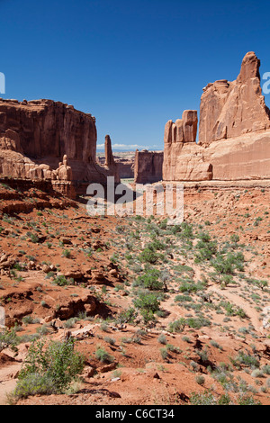 Moab, Utah - "Park Avenue" im Arches National Park. Stockfoto