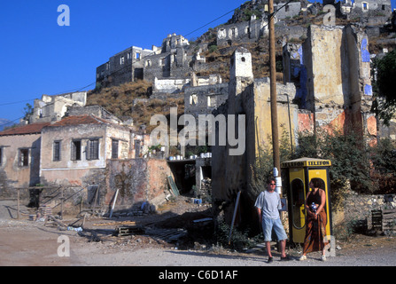 Geisterdorf Kayakoy in der Türkei das einst als Levissi bekannte verlassene Dorf Kayaköy war einst die Heimat von rund 10,000 Menschen, darunter anatolische Muslime und griechisch-orthodoxe Christen. Stockfoto