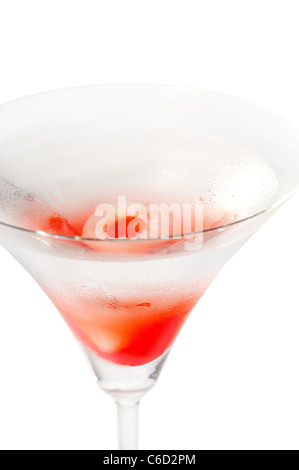 Lychee Martini cocktail gerade nach oben isoliert auf weißem Hintergrund Stockfoto