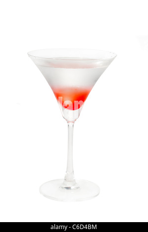 Lychee Martini cocktail gerade nach oben isoliert auf weißem Hintergrund Stockfoto