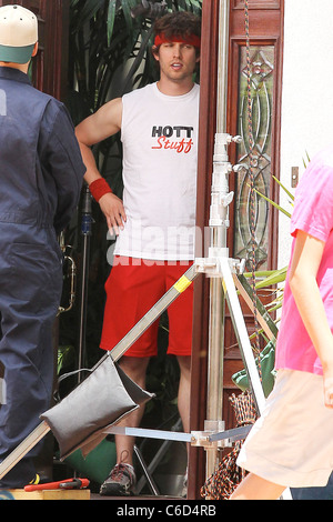 Jon Heder an einem Film set Dreharbeiten in Toluca Lake, Los Angeles, Kalifornien - 24.06.10 Stockfoto