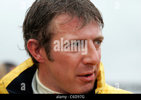 Jason Plato, britischer Tourenwagen-Rennfahrer im Knockhill Racing Circuit, Schottland Stockfoto