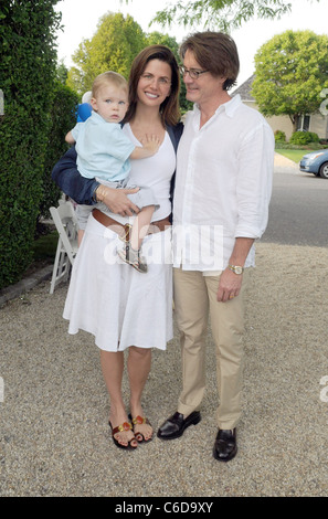 Kyle MacLachlan und Desiree Gruber und ihr Sohn, den Callum Lyon MacLachlan Haley & Jason Binn Memorial-Day besucht-party mit Stockfoto