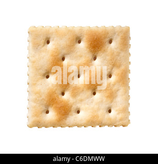 Saltine Cracker isoliert auf weißem Hintergrund Stockfoto