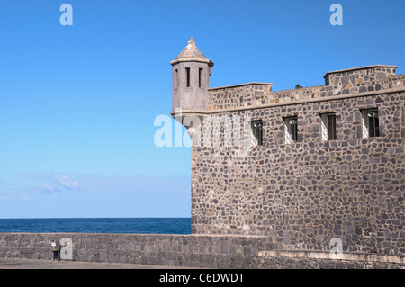 Festungsmauer der Plaza Europa, Puerto De La Cruz, Teneriffa, Kanarische Inseln, Spanien, Europa Stockfoto