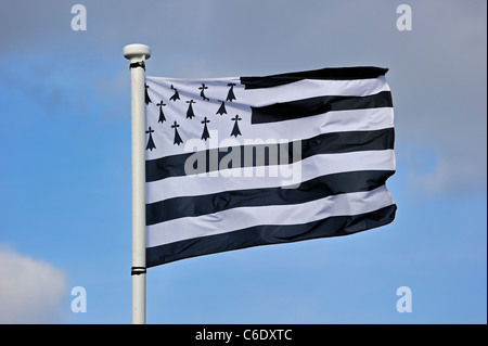 Vlag van Bretagne, Frankreich Flagge der Bretagne, Frankreich Stockfoto