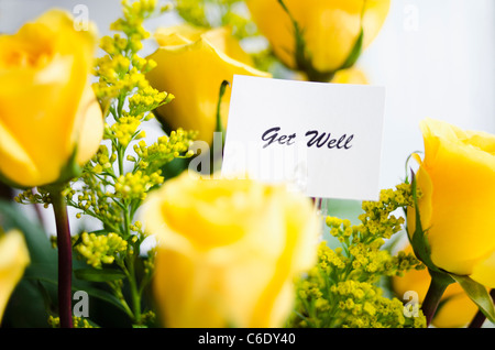 Strauß Rosen gut Karte zusteigen Stockfoto