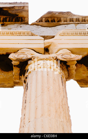 Griechenland, Athen, Akropolis, ionische Säule des Erechtheion Stockfoto