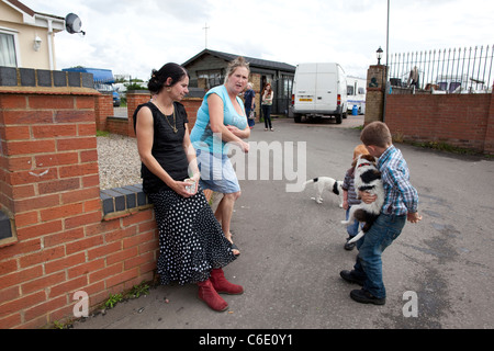 Dale Farm am Stadtrand von Basildon, Essex, die größte irische Traveller und Gypsy-Standort in Europe.Photo:Jeff Gilbert Stockfoto