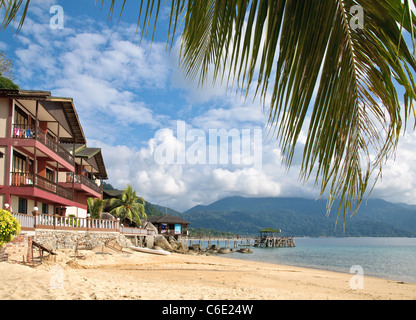 Panuba Inn Resort am Strand von Panuba, Pulau Tioman Island, Malaysia, Südostasien, Asien Stockfoto