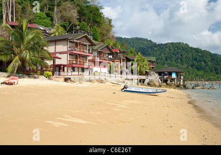 Panuba Inn Resort am Strand von Panuba, Pulau Tioman Island, Malaysia, Südostasien, Asien Stockfoto