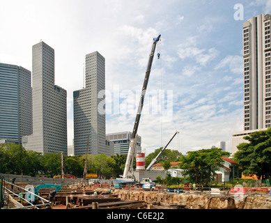 Bau-Boom, Baustelle mit Sun Tec City Center Hochhäuser, Singapur, Südostasien, Asien Stockfoto