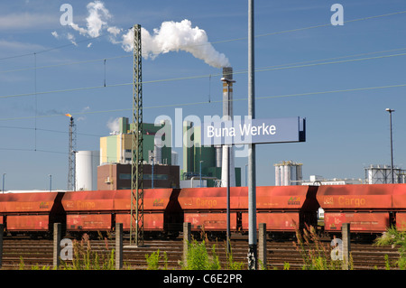 Buna Werke Chemiefabrik, Schkopau, Sachsen-Anhalt, Deutschland, Europa Stockfoto