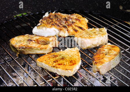 Grillen Fischsteak - Grillen Steak vom Fisch 12 Stockfoto