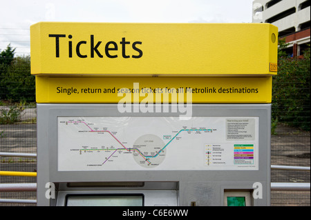 Metrolink Fahrkartenautomat. Metrolink ist die Manchester basiert-Straßenbahn Stockfoto