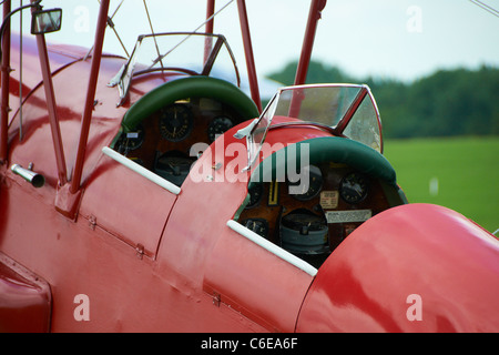 DH82A Tiger Moth Cockpit Stockfoto