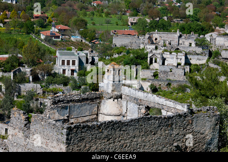 Kayakoy, Deserted Village, ehemals griechischen Dorf, Bevölkerung repatriiert nach dem ersten Weltkrieg, Fethiye in der Nähe von Ölüdeniz, Türkei Stockfoto