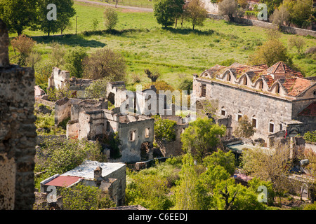 Kayakoy, Deserted Village, ehemals griechischen Dorf, Bevölkerung repatriiert nach dem ersten Weltkrieg, Fethiye in der Nähe von Ölüdeniz, Türkei Stockfoto