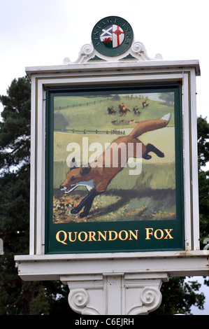 Quorndon Fox Pub Schild, Quorn, Leicestershire, England, UK Stockfoto