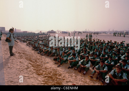 Grüne Revolutionsgarden während der Feierlichkeiten in Tripolis Kennzeichnung 20 Libyens Staatschef Muammar Gaddhafi Jubiläum in Kraft. Stockfoto