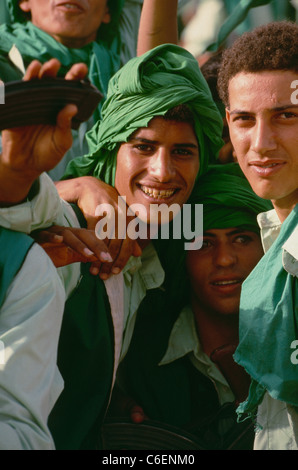 Grüne Revolutionsgarden während der Feierlichkeiten in Tripolis Kennzeichnung 20 Libyens Staatschef Muammar Gaddhafi Jubiläum in Kraft. Stockfoto