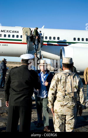 Präsident Calderon in Baja während der Dreharbeiten von Mexiko ankommen: die königliche Tour Stockfoto