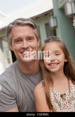 Porträt von Vater und Tochter, Beverly Hills, California, USA Stockfoto