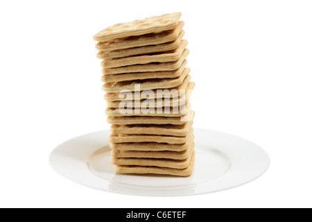 Teller mit Cracker-Kekse Stockfoto