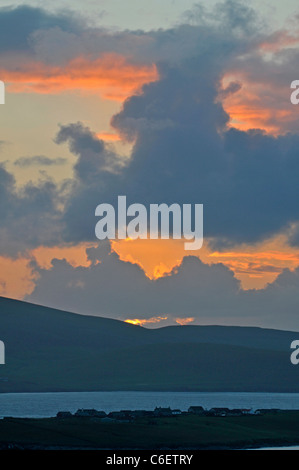 Sonnenuntergang, Blick von Sumburgh Head, Shetland, Scotland, UK Stockfoto