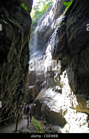 Deutschland, Oberbayern, Naturschauspiel Partnachklamm in Garmisch Partenkirchen Stockfoto