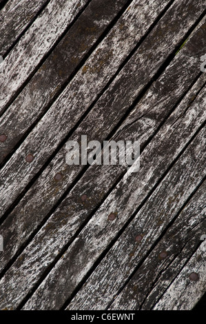 Verwitterte Holzboden Hintergrund Stockfoto