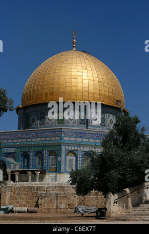 Der Felsendom auf dem Tempelberg in der Altstadt von Jerusalem, Israel Stockfoto