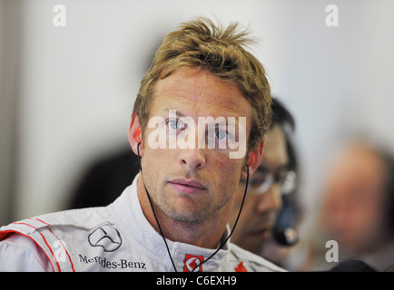 Jenson Button (GBR), McLaren-Mercedes in der belgischen Formel 1 Grand Prix in Spa-Francorchamps Stockfoto