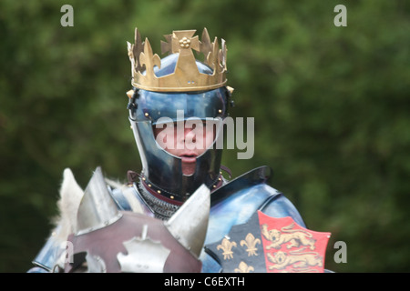 Nachstellung der Schlacht von Bosworth August 2011 Bosworth Battlefield, Leicestershire, England, Großbritannien Stockfoto